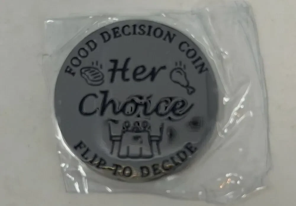 Keyitulo Newly Wed Gift for Couples Her Choice His Choice Food Decision Coin
